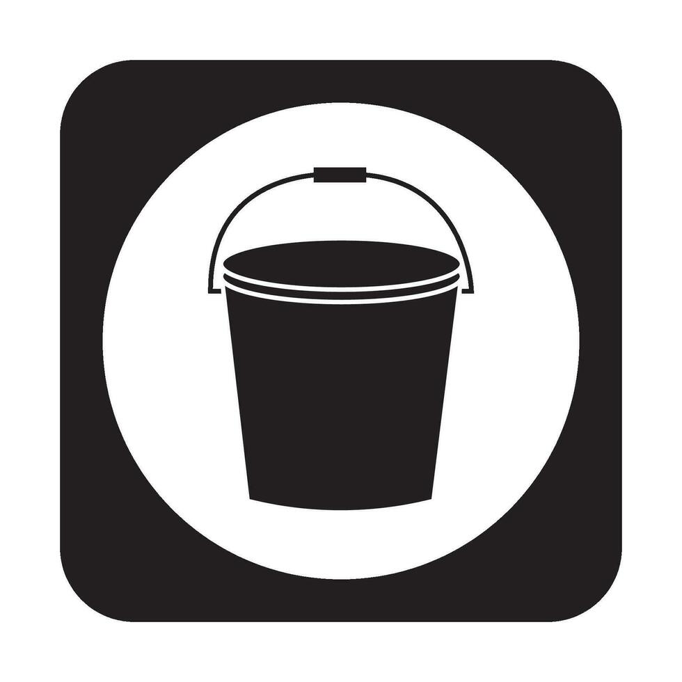 Cubeta icono logo vector diseño modelo