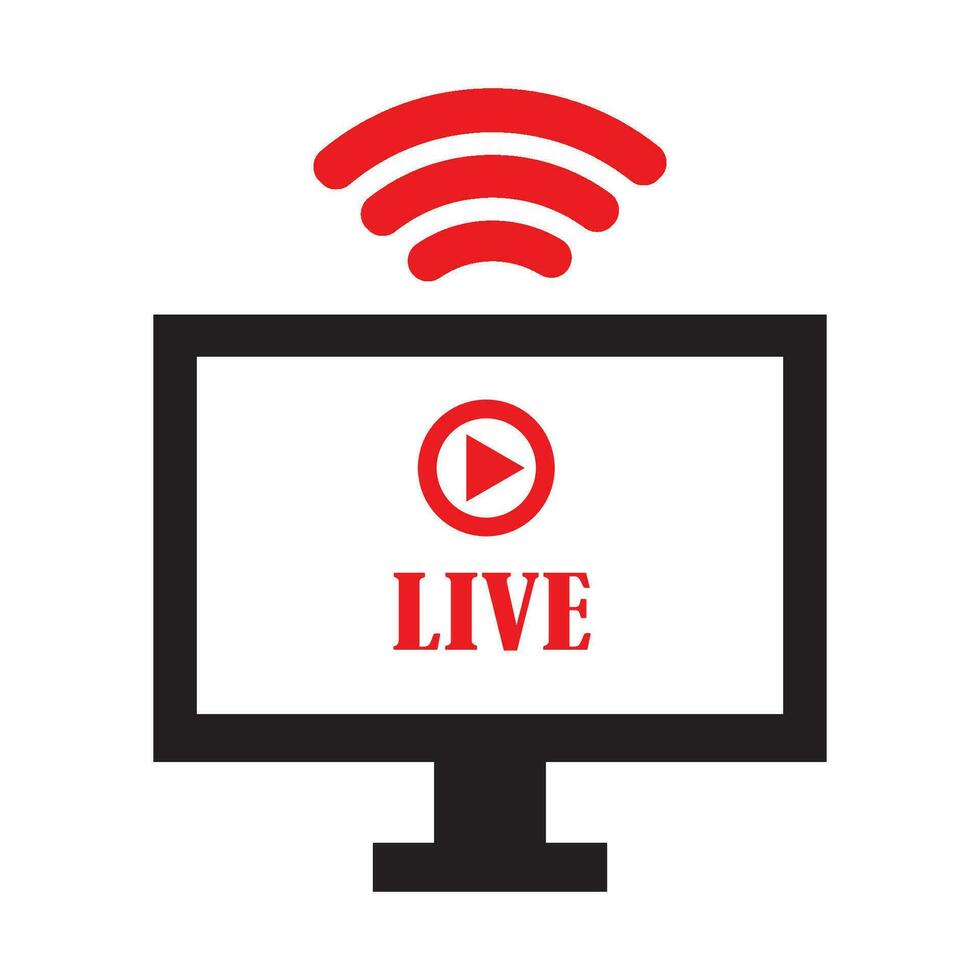 live broadcast icon logo vector design template