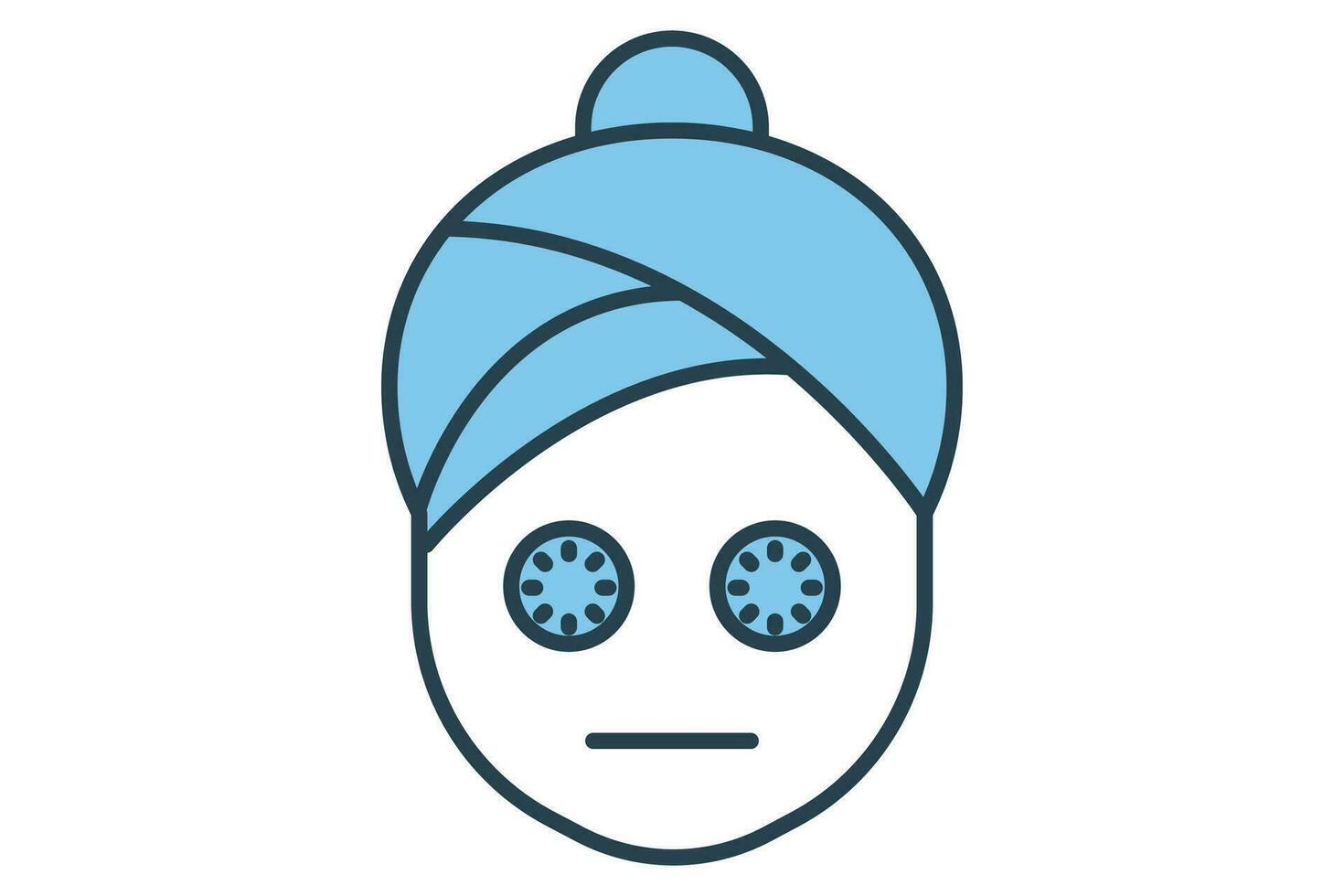 Facial mask icon. icon related to skincare and facial treatments. flat line icon style. element illustration vector