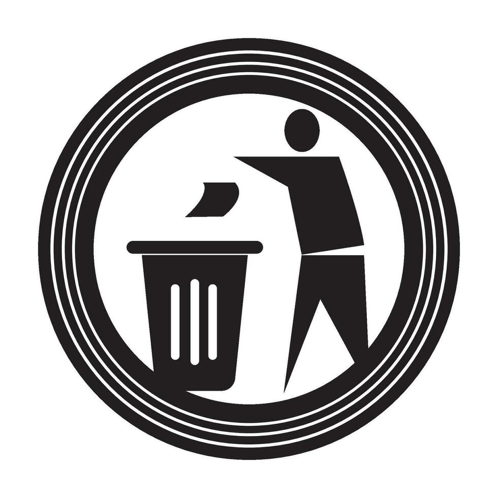 basura icono logo vector diseño modelo