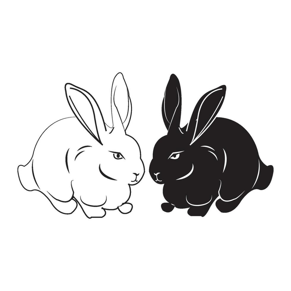 rabbit icon logo vector design template