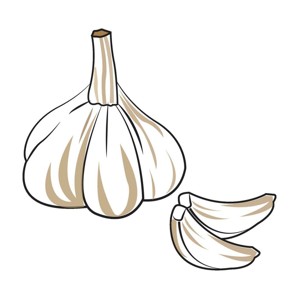 garlic icon logo vector design template