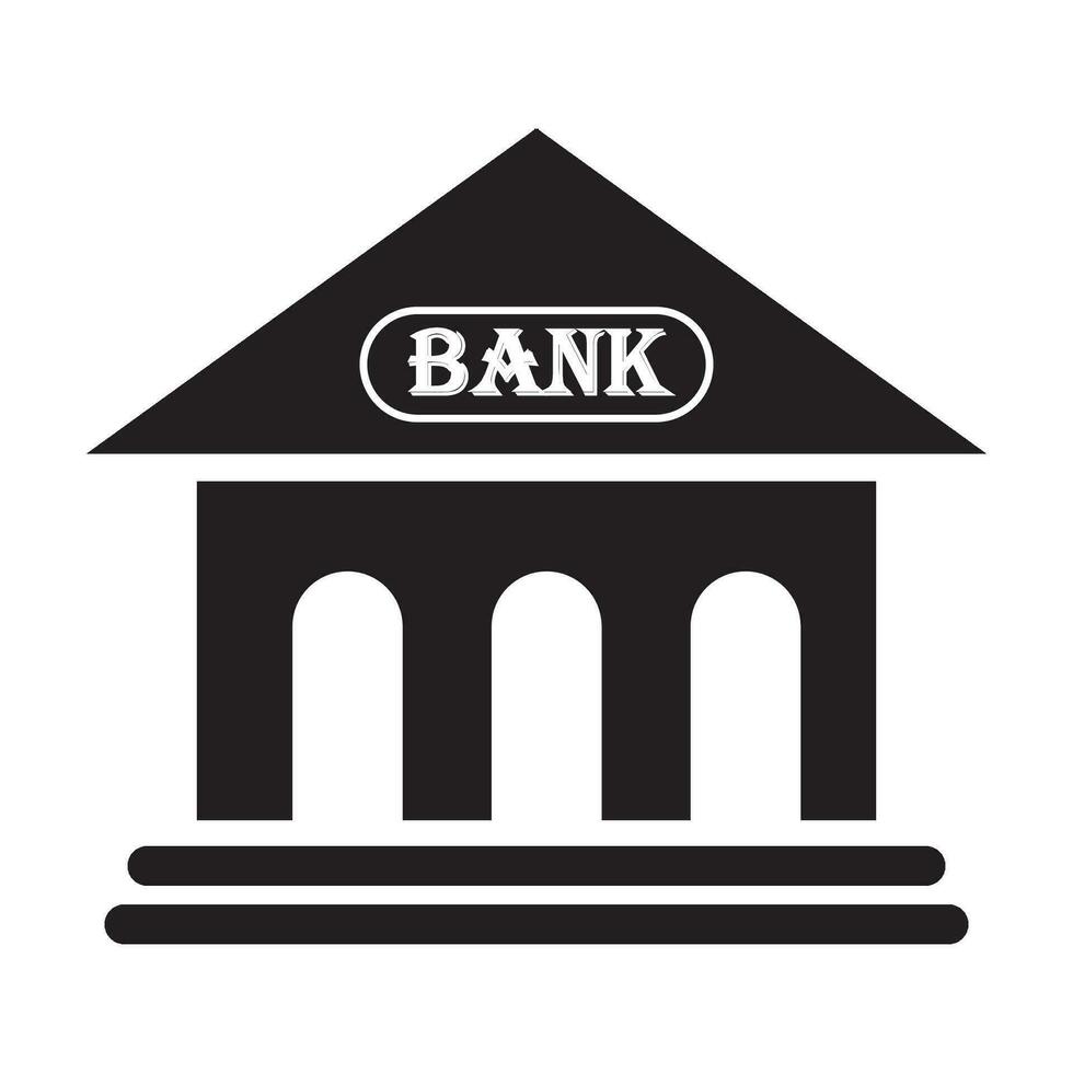 banco icono logo vector diseño modelo