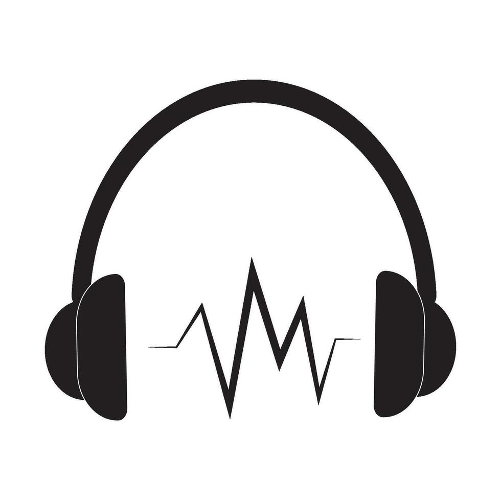 earphones icon logo vector design template