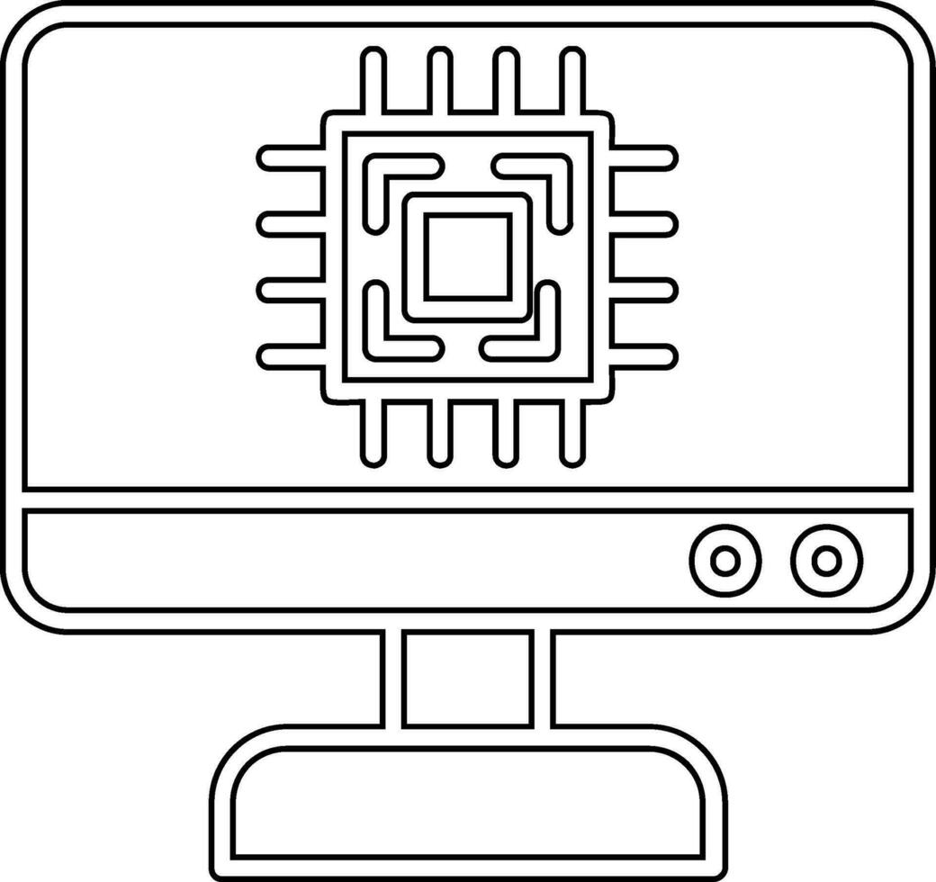 icono de vector de pantalla de monitor