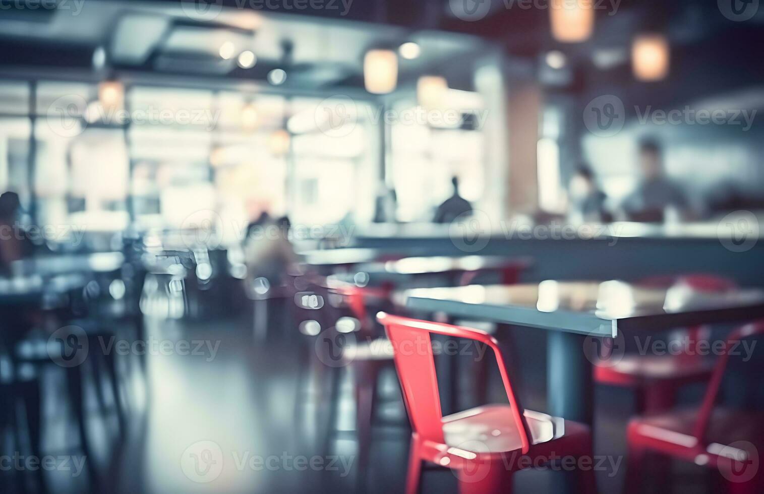 AI generated Quiet Cafe Interior with Blurred Background photo