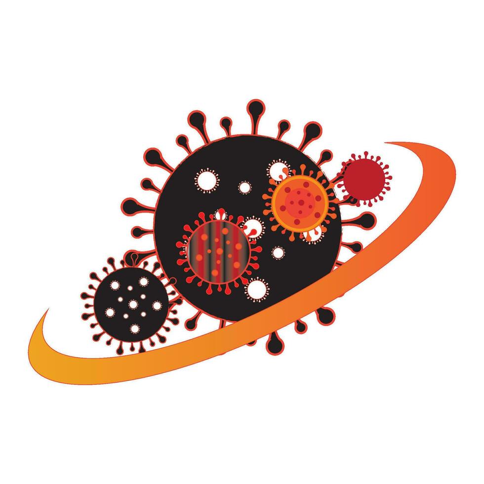 virus icono logo vector diseño modelo