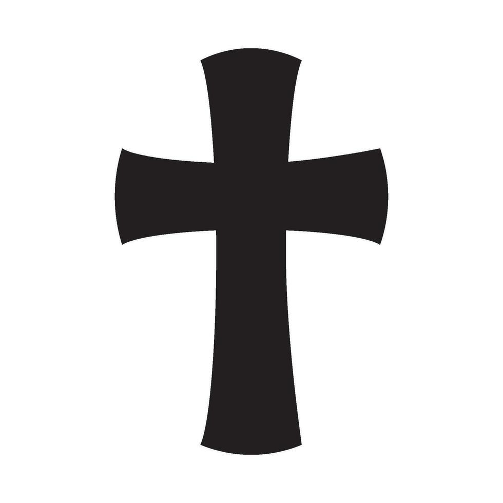 christian cross icon logo vector design template