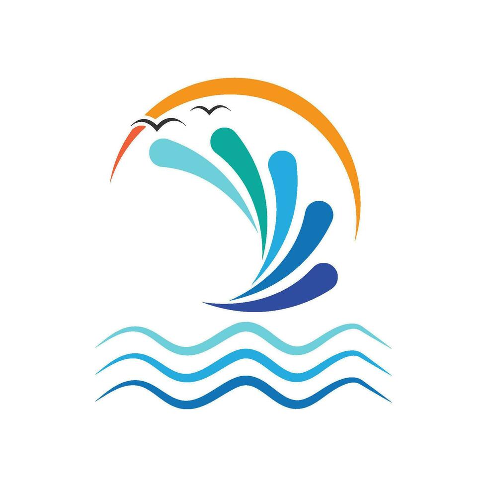 Water wave Logo Template vector
