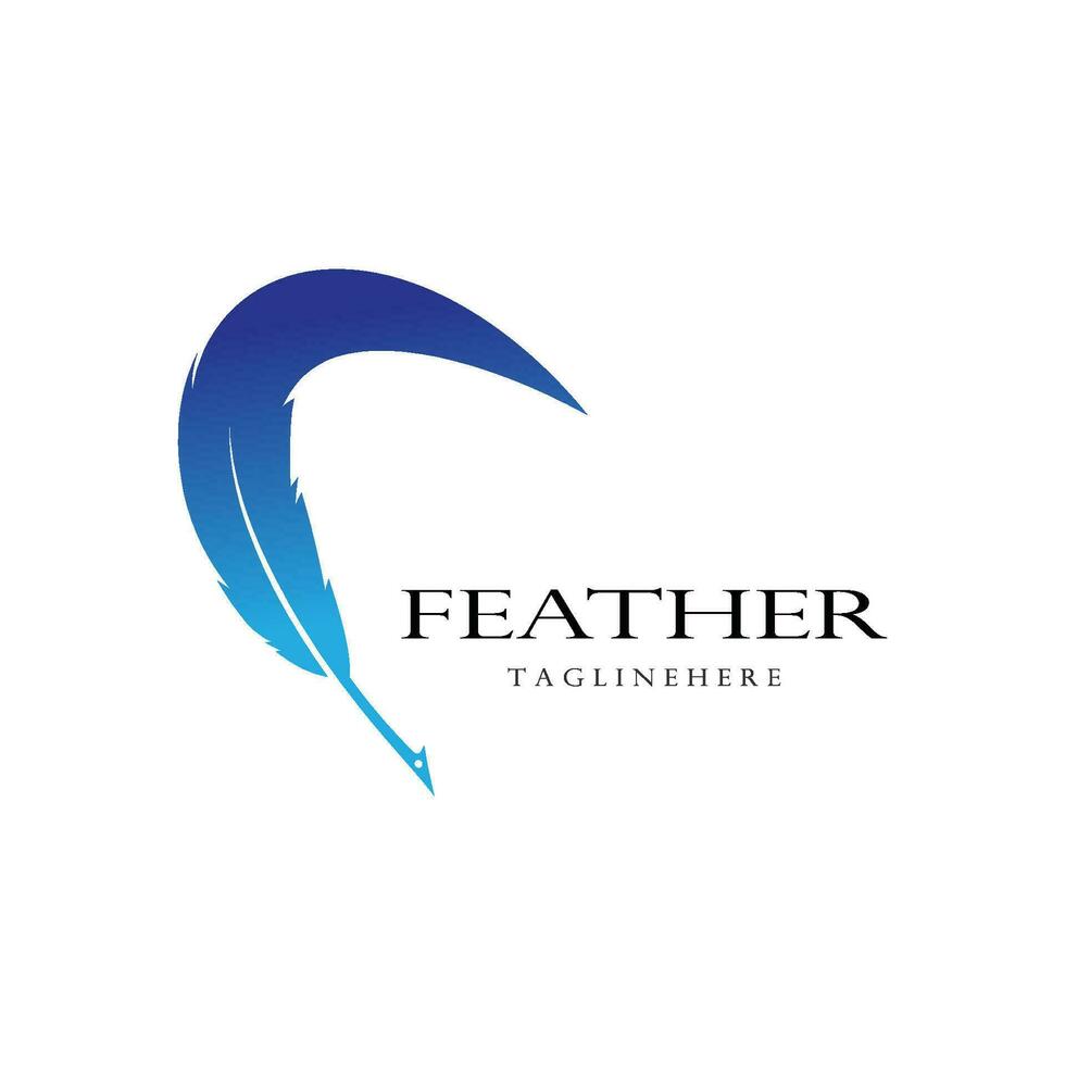 feather logo vector template illustration design