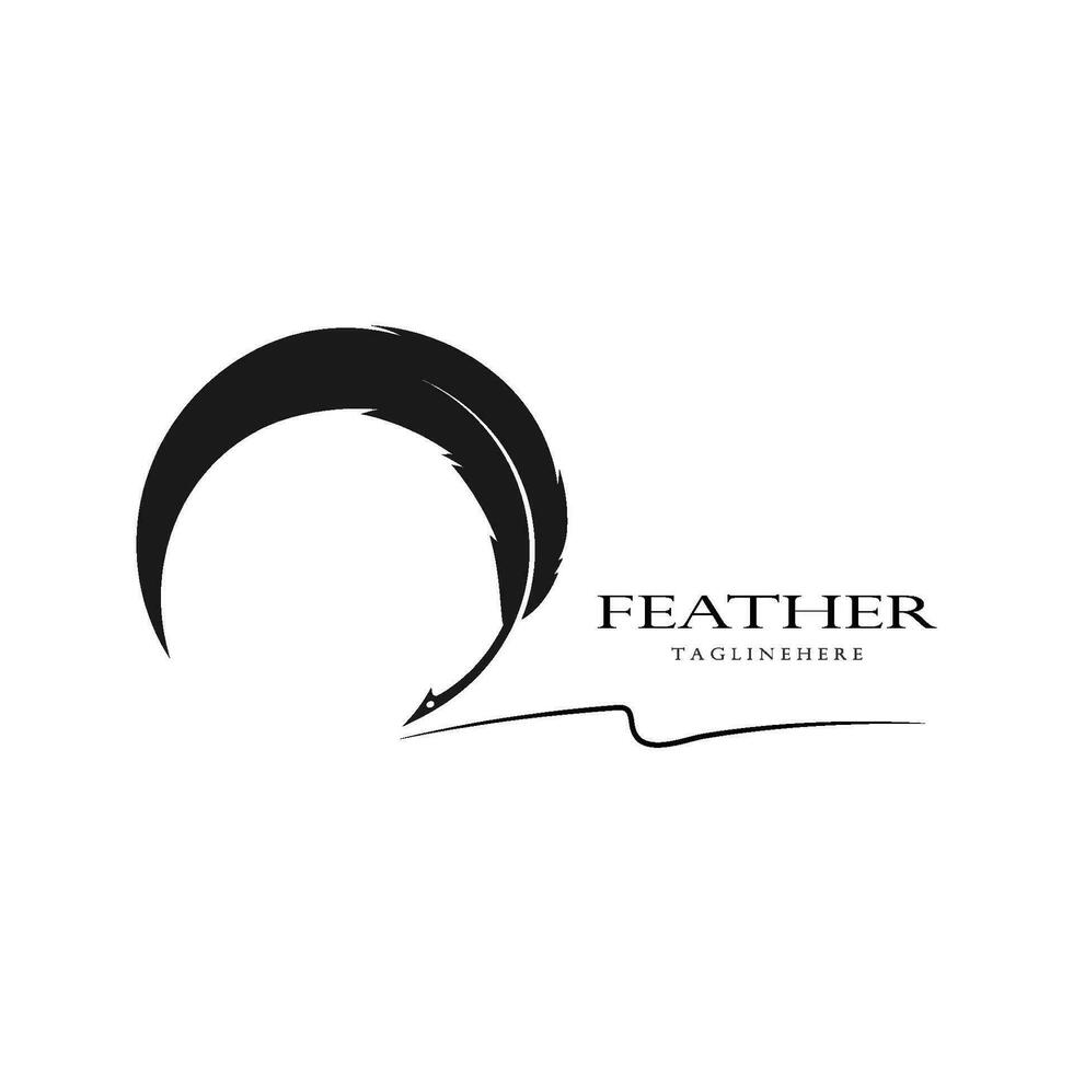 feather logo vector template illustration design