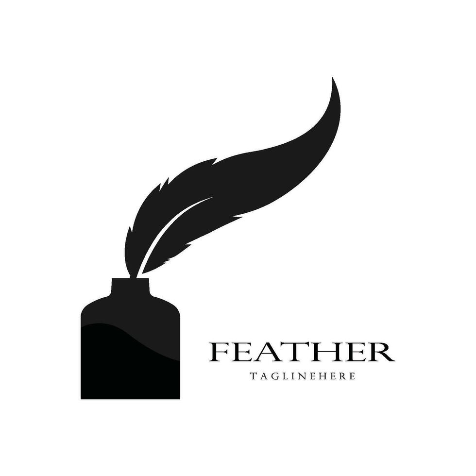 feather logo vector template illustration design