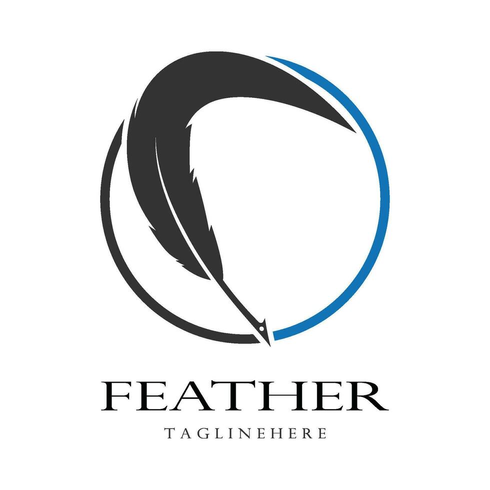 feather logo vector template illustration design