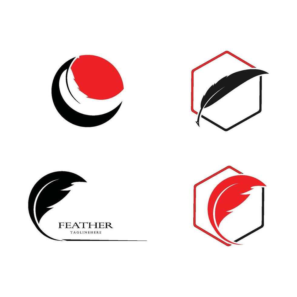 feather logo vector template illustration design