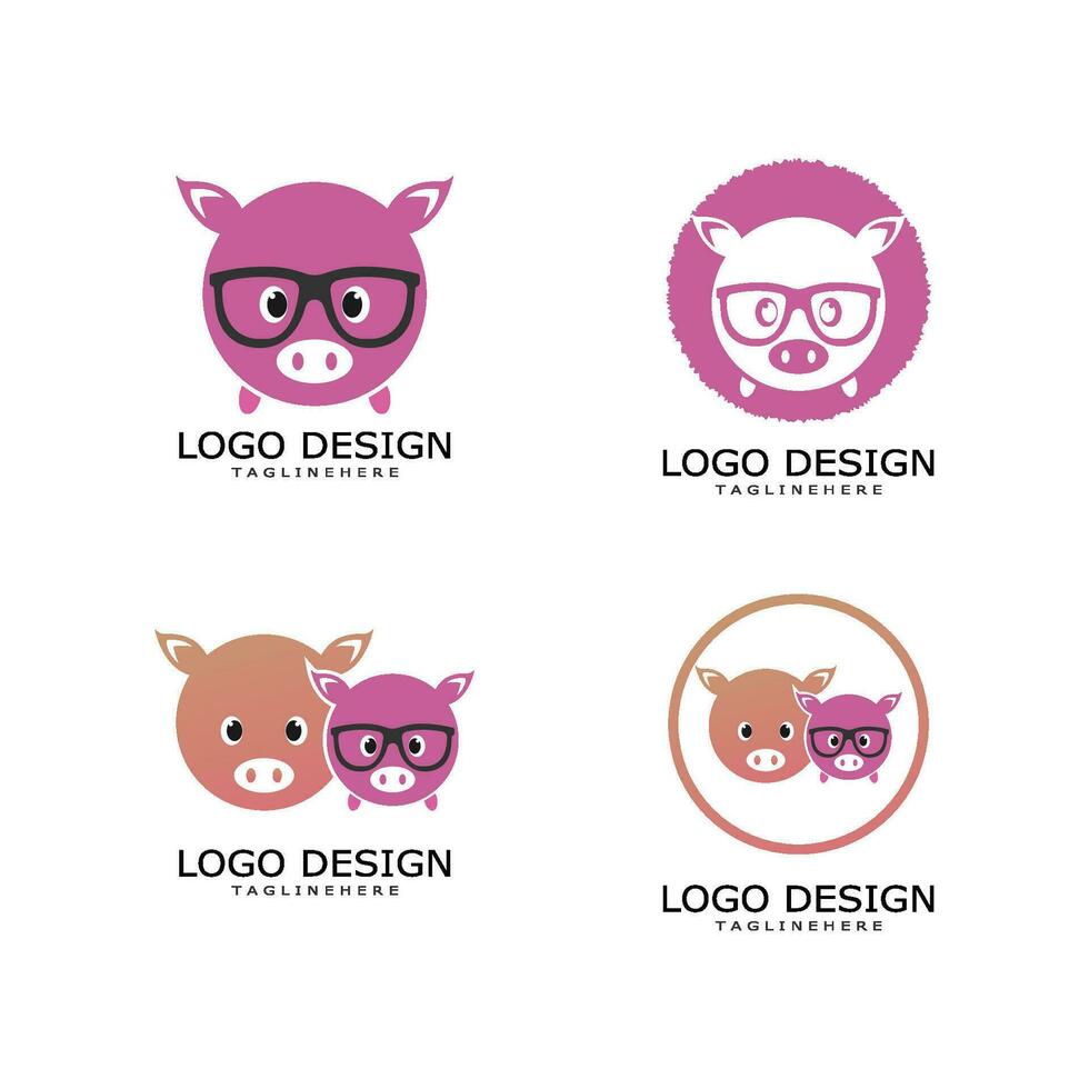 pig logo vector template