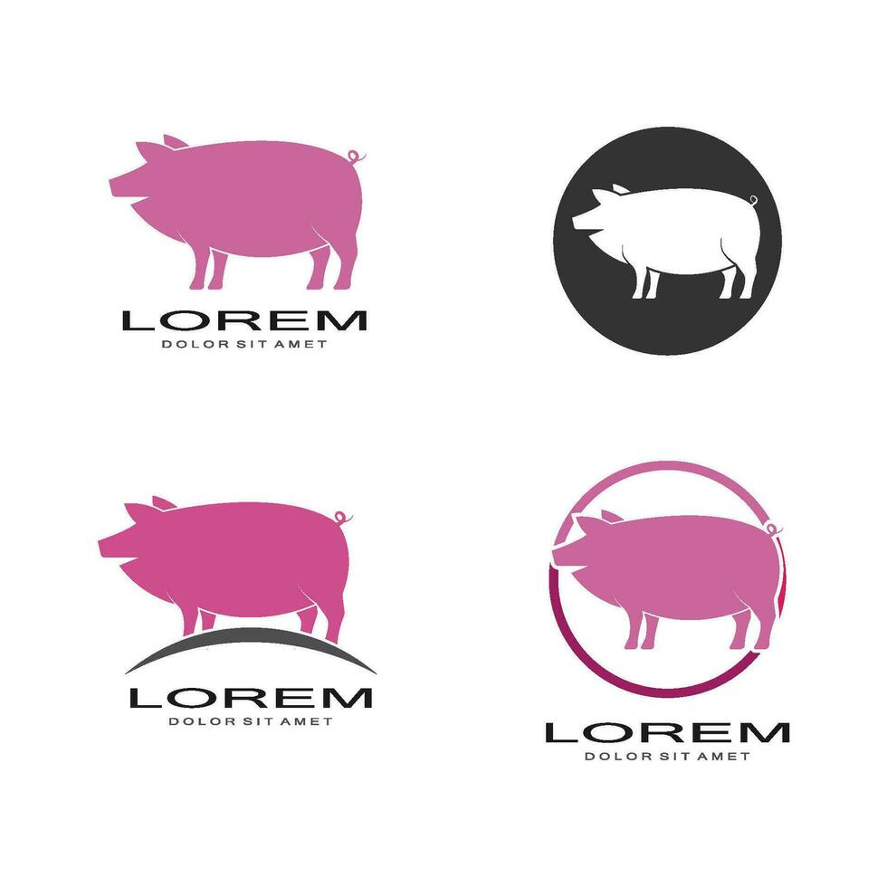 pig logo vector template