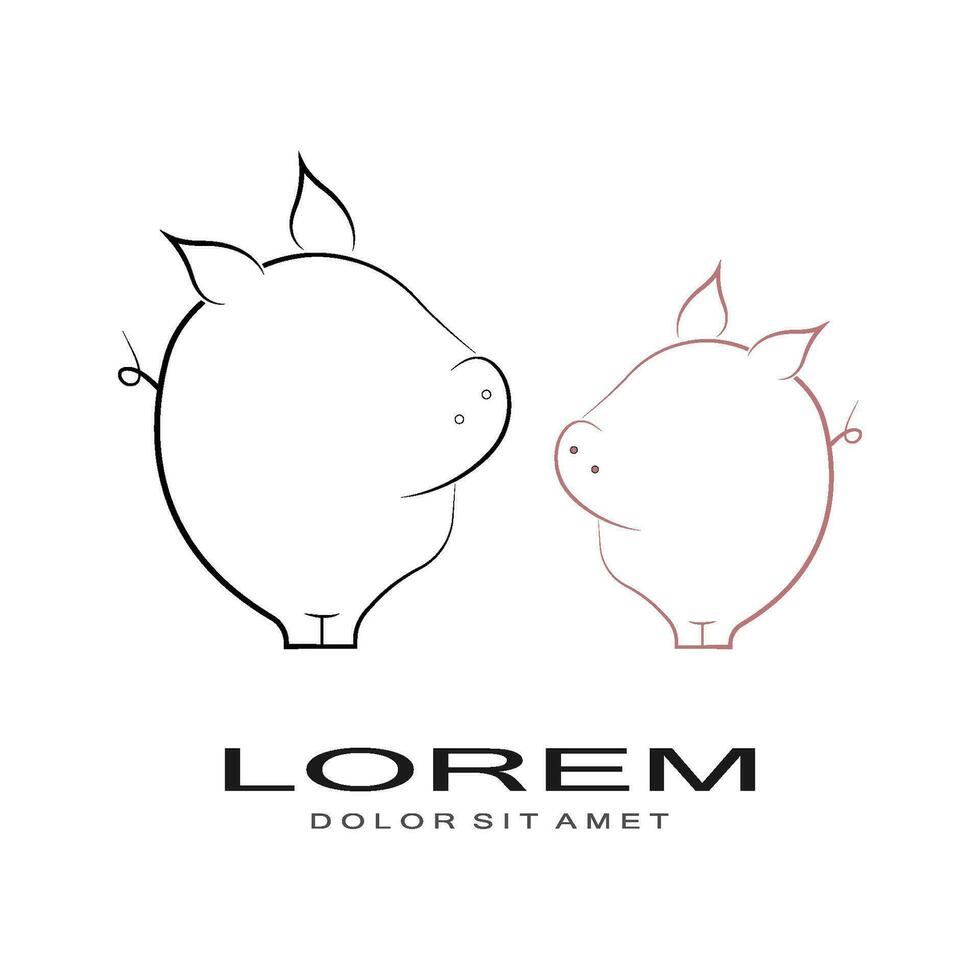 pig logo vector template