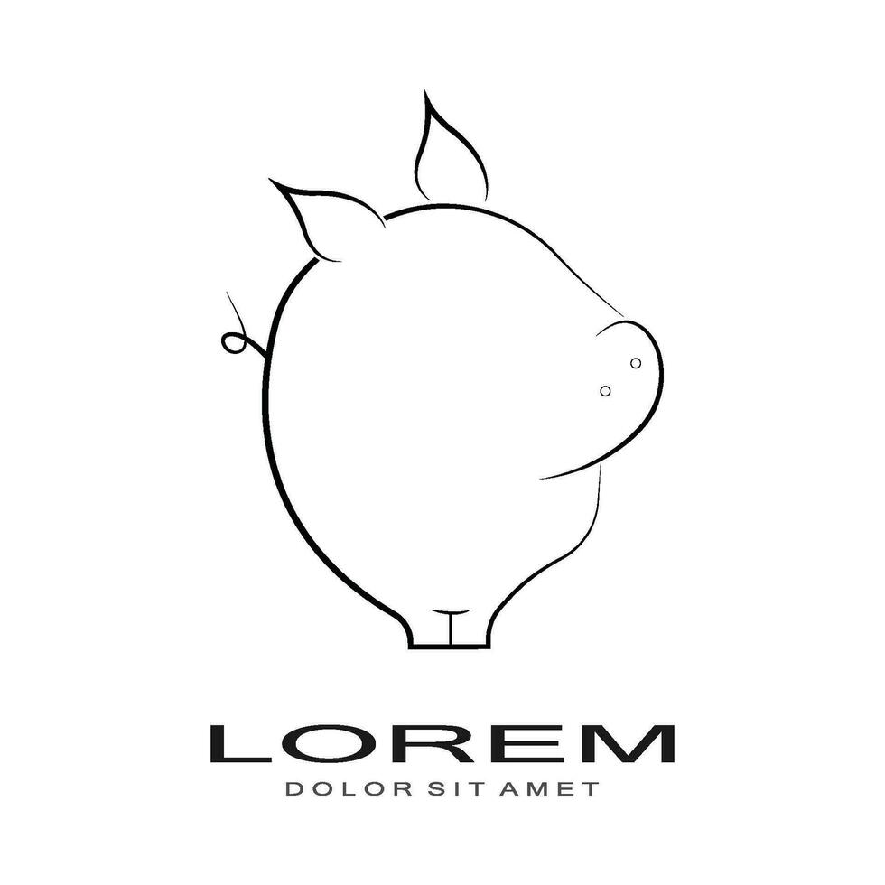 pig logo vector template