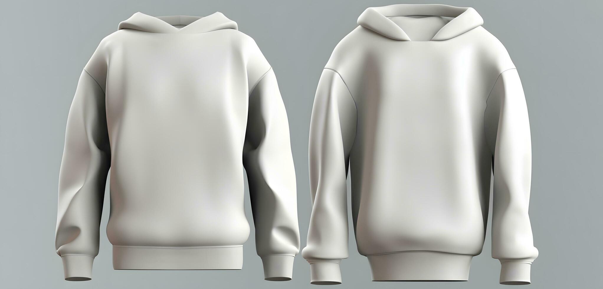 AI generated Blank gray mens hoodie sweatshirt long sleeve with clipping path, mens hoody with hood for your design mockup for print, isolated background. Template sport winter clothes photo