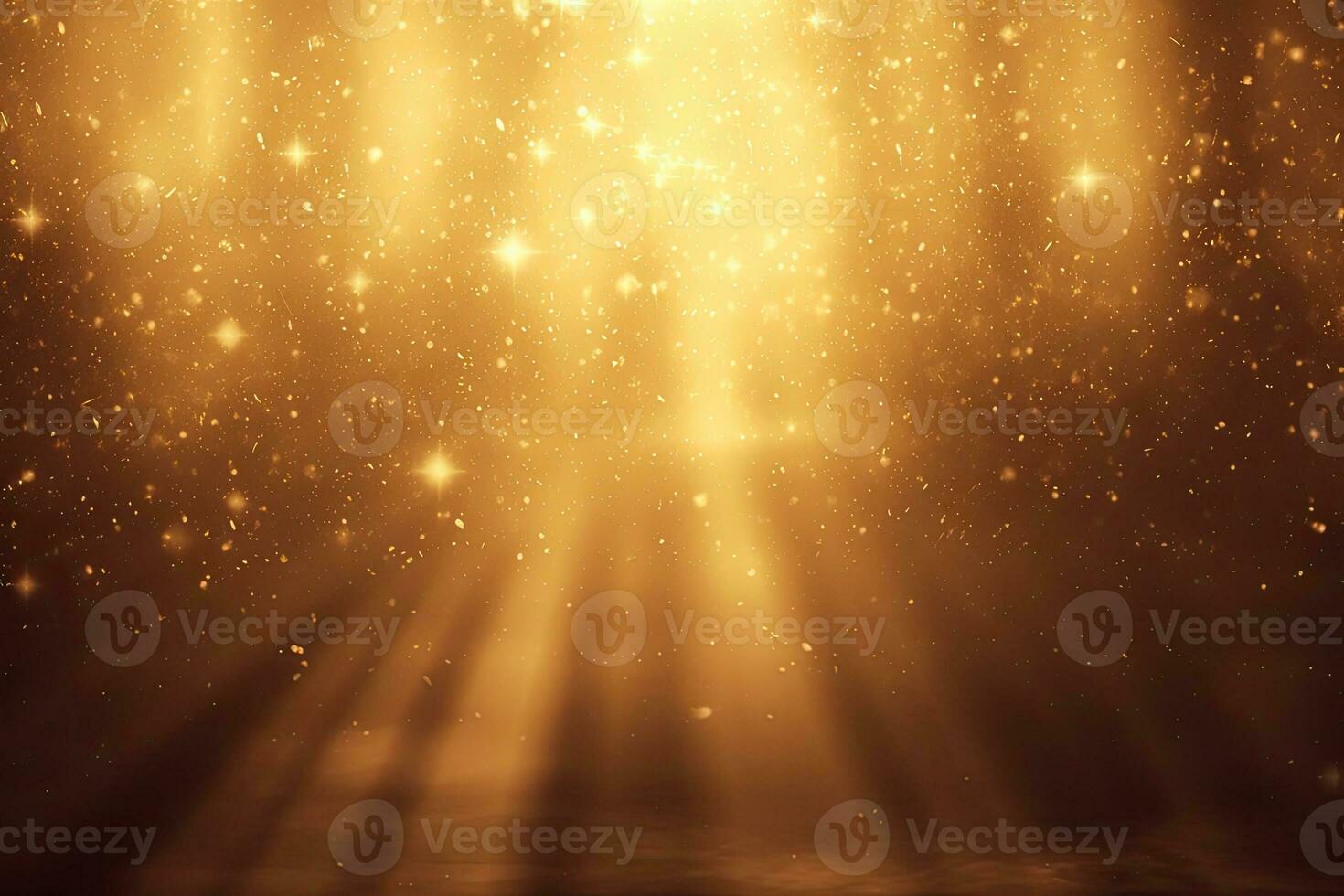 AI generated gold abstract background with bokeh defocused lights photo