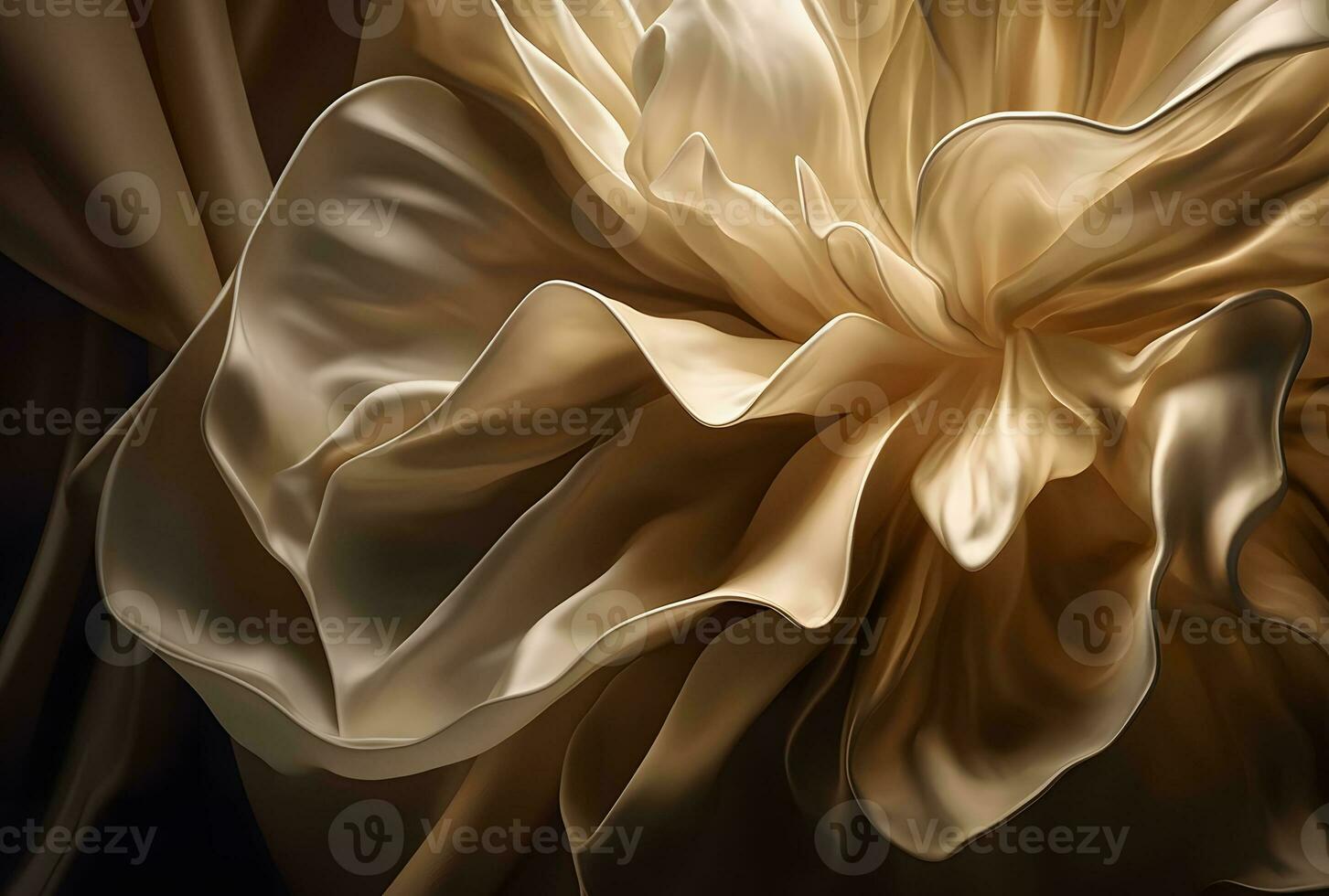 AI generated Abstract luxury fabric background. Luxury beige abstract fabric backdrop. Creases of satin, silk, and Smooth elegant cotton photo