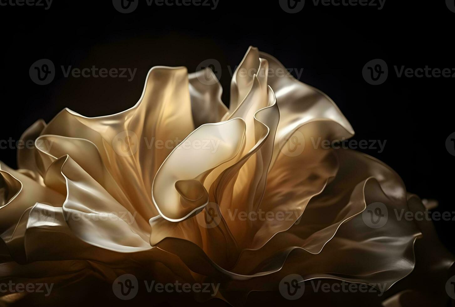 AI generated Abstract luxury fabric background. Luxury beige abstract fabric backdrop. Creases of satin, silk, and Smooth elegant cotton photo