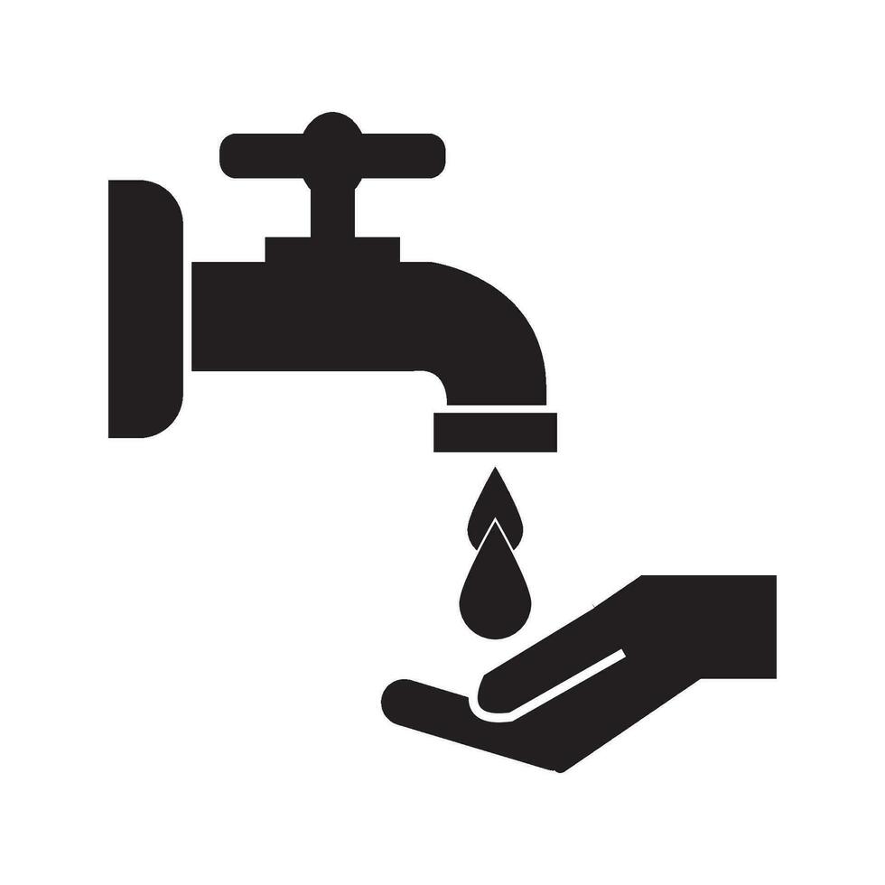 water faucet icon logo vector design template