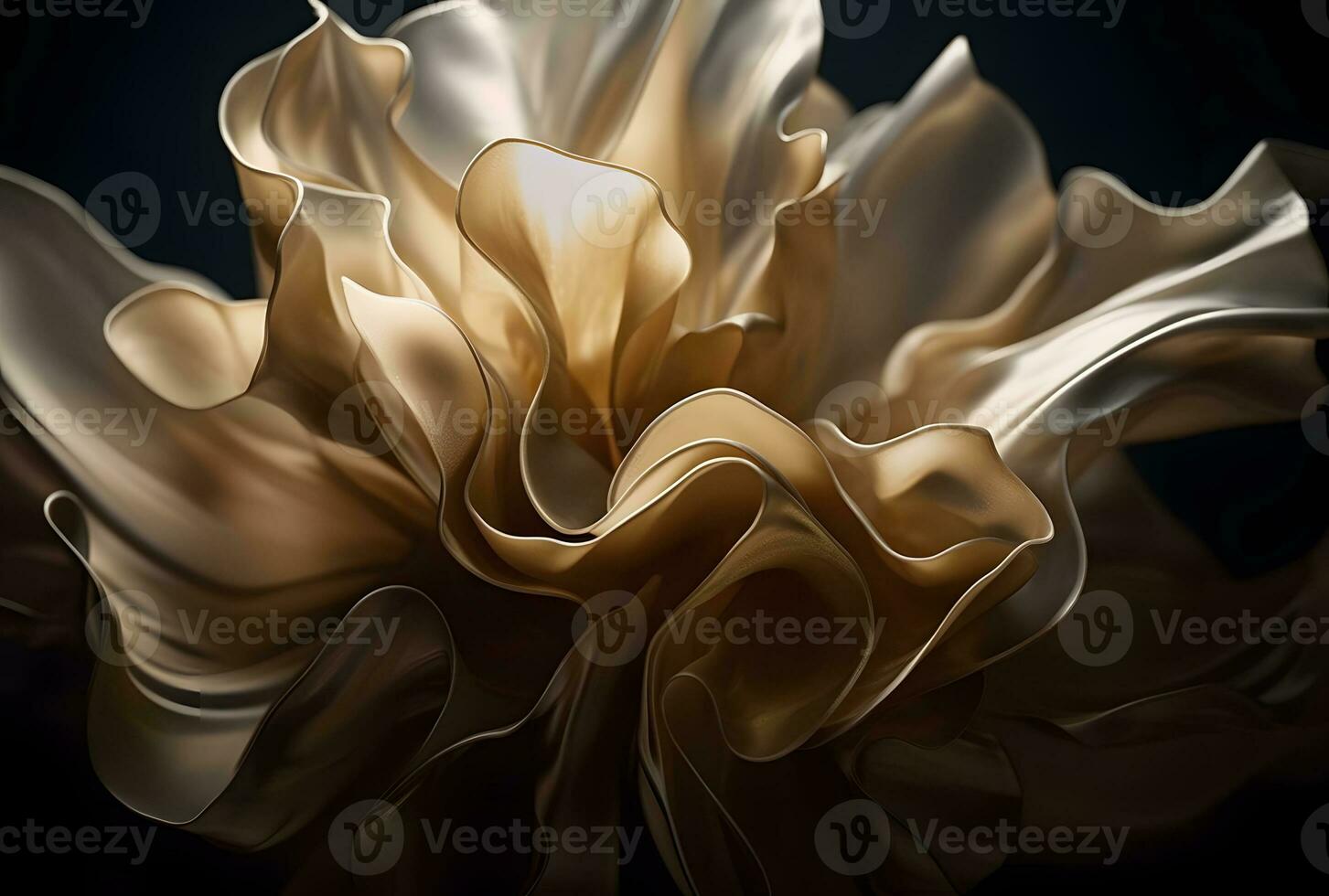 AI generated Abstract luxury fabric background. Luxury beige abstract fabric backdrop. Creases of satin, silk, and Smooth elegant cotton photo