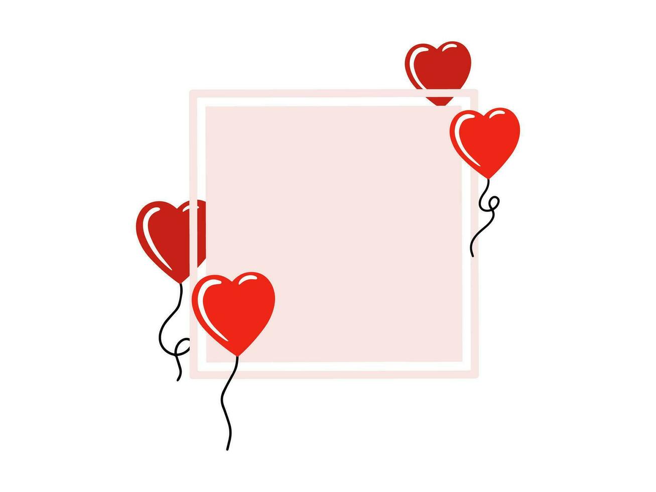Valentines Day Frame Balloon Background vector