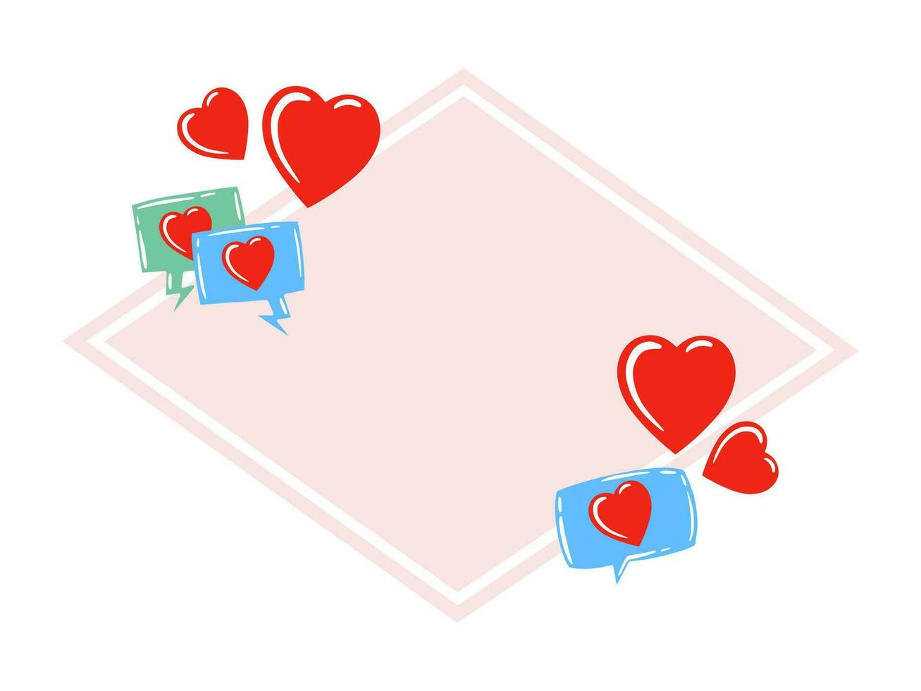 Love Frame Background for Valentine Day vector