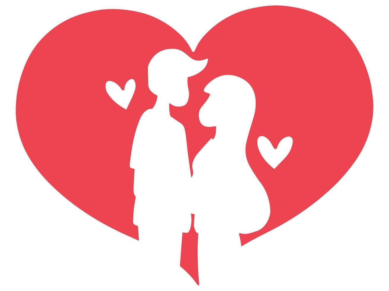 Love Silhouette Couple Background Valentines Day vector