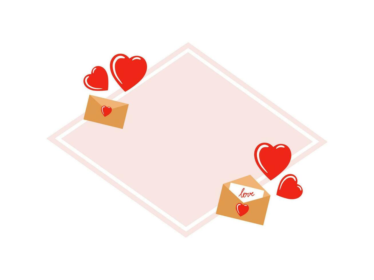 Valentine Frame Heart Background Illustration vector