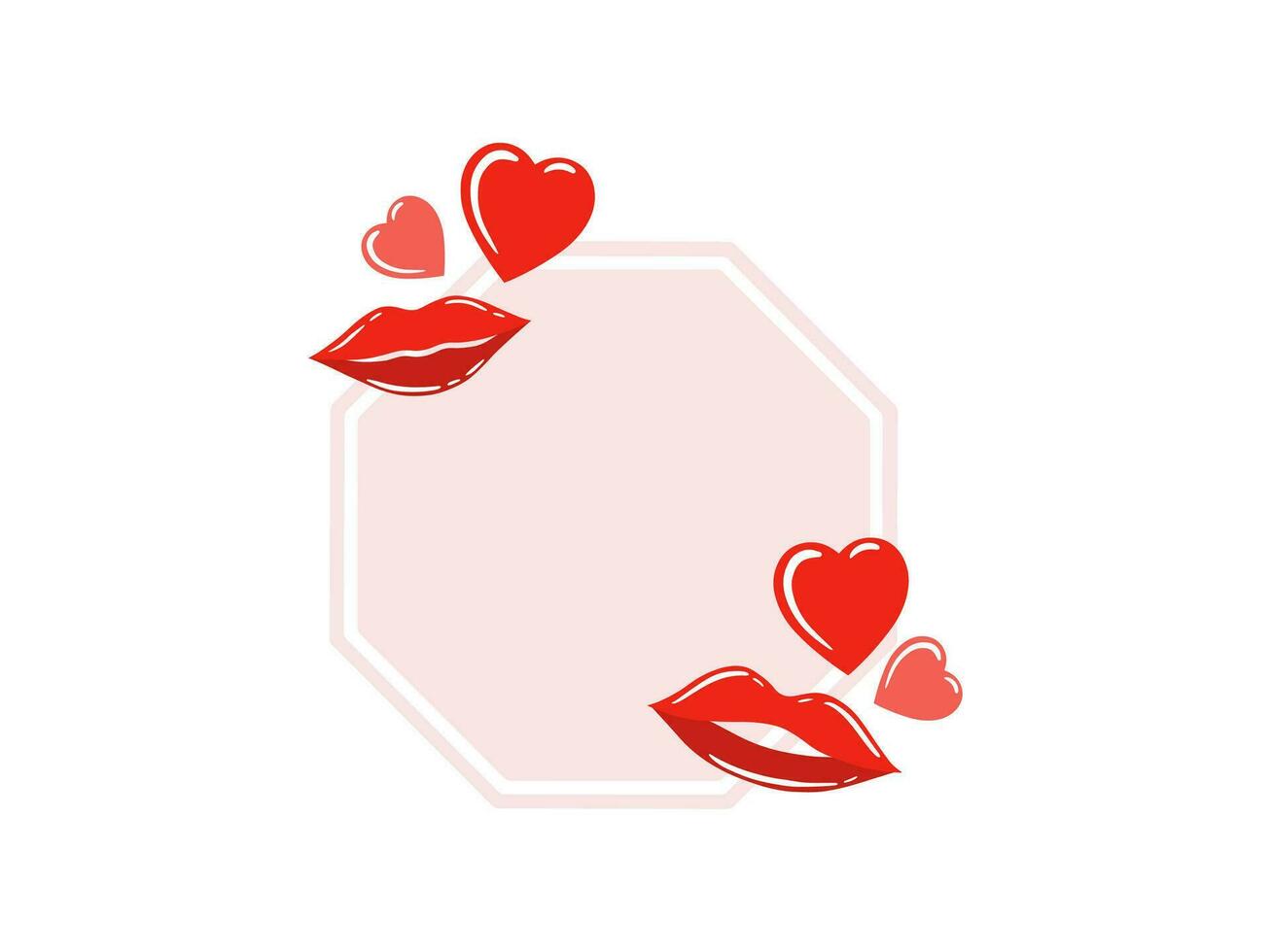Love frame background for Valentine Day vector