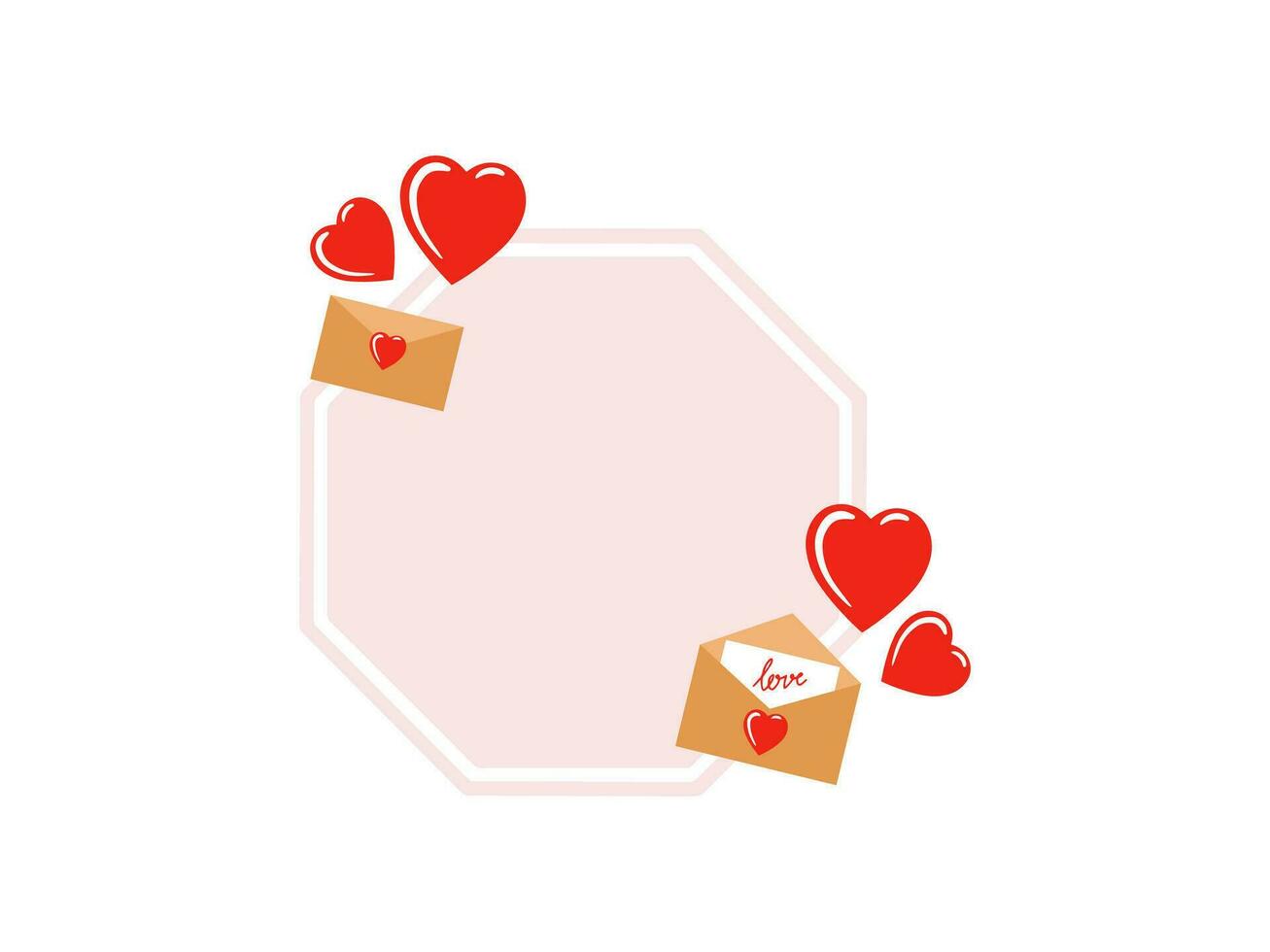 Love Frame Background for Valentine Day vector