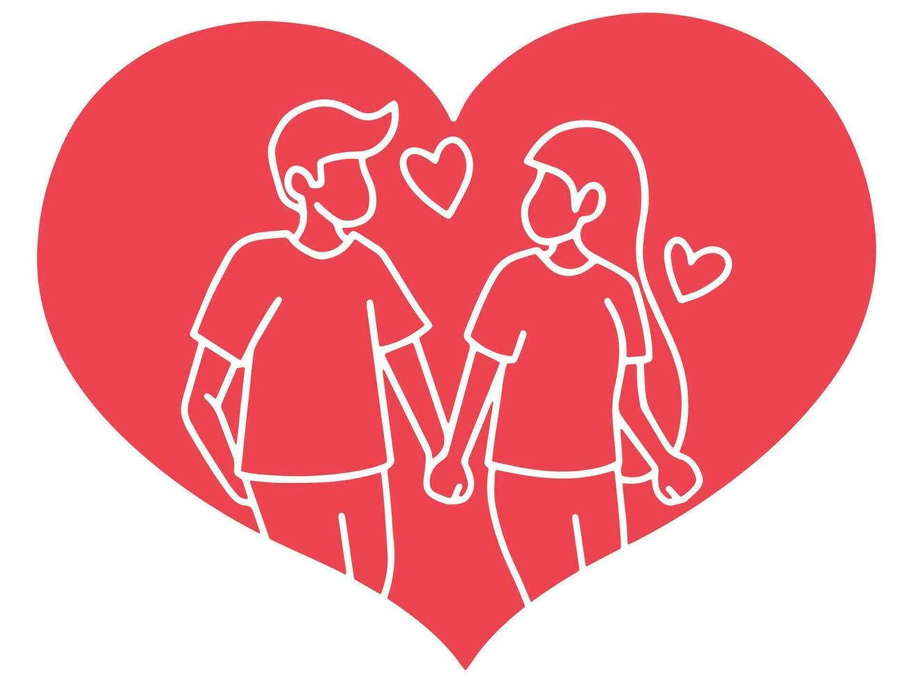 Romantic Couple Valentine Day Decoration vector