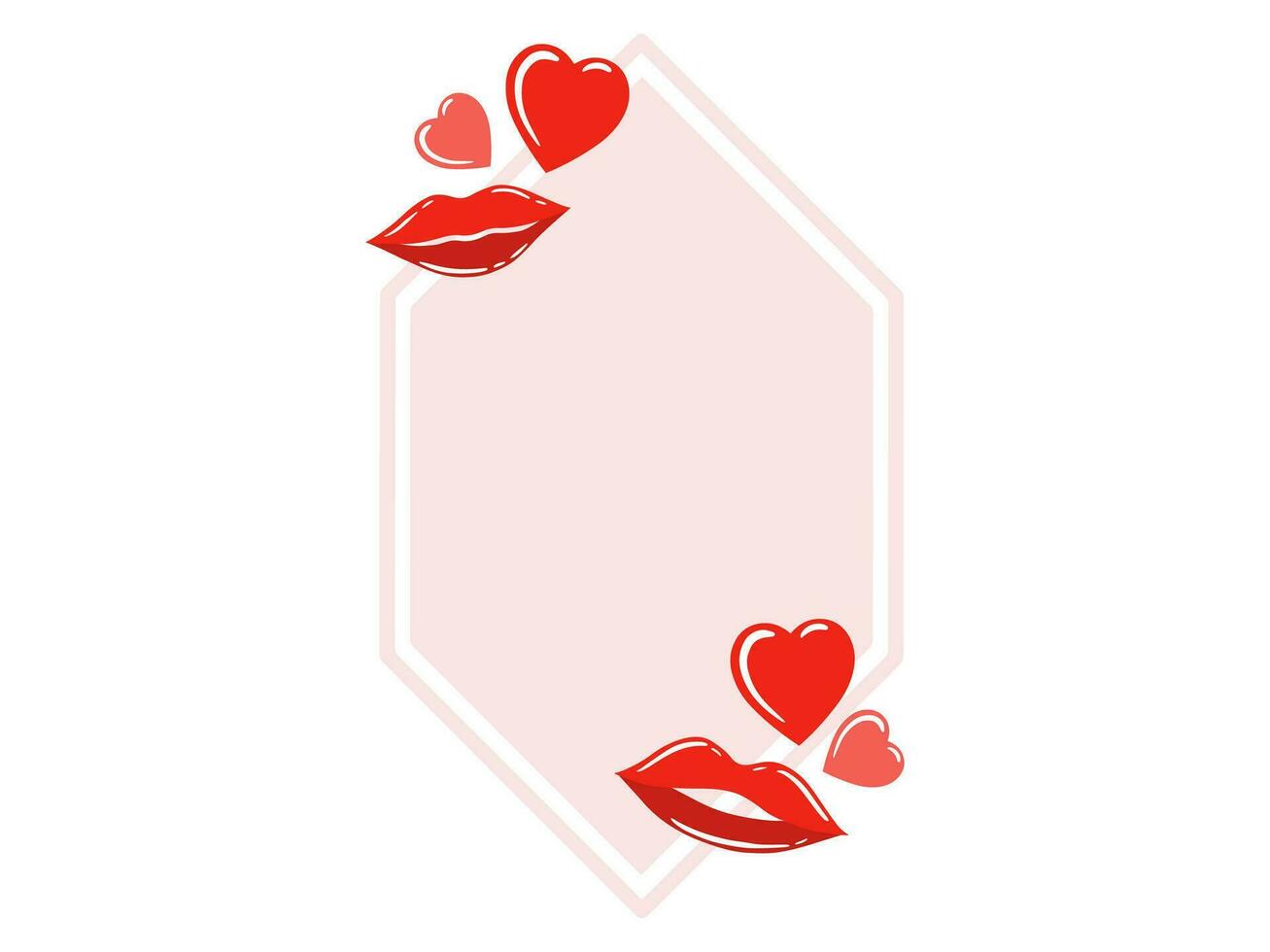 Frame Heart Background Valentines Day vector