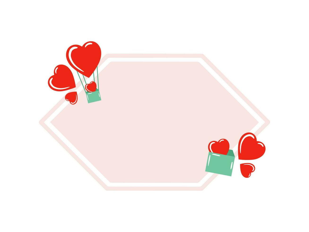 Valentine Heart Frame Background Illustration vector