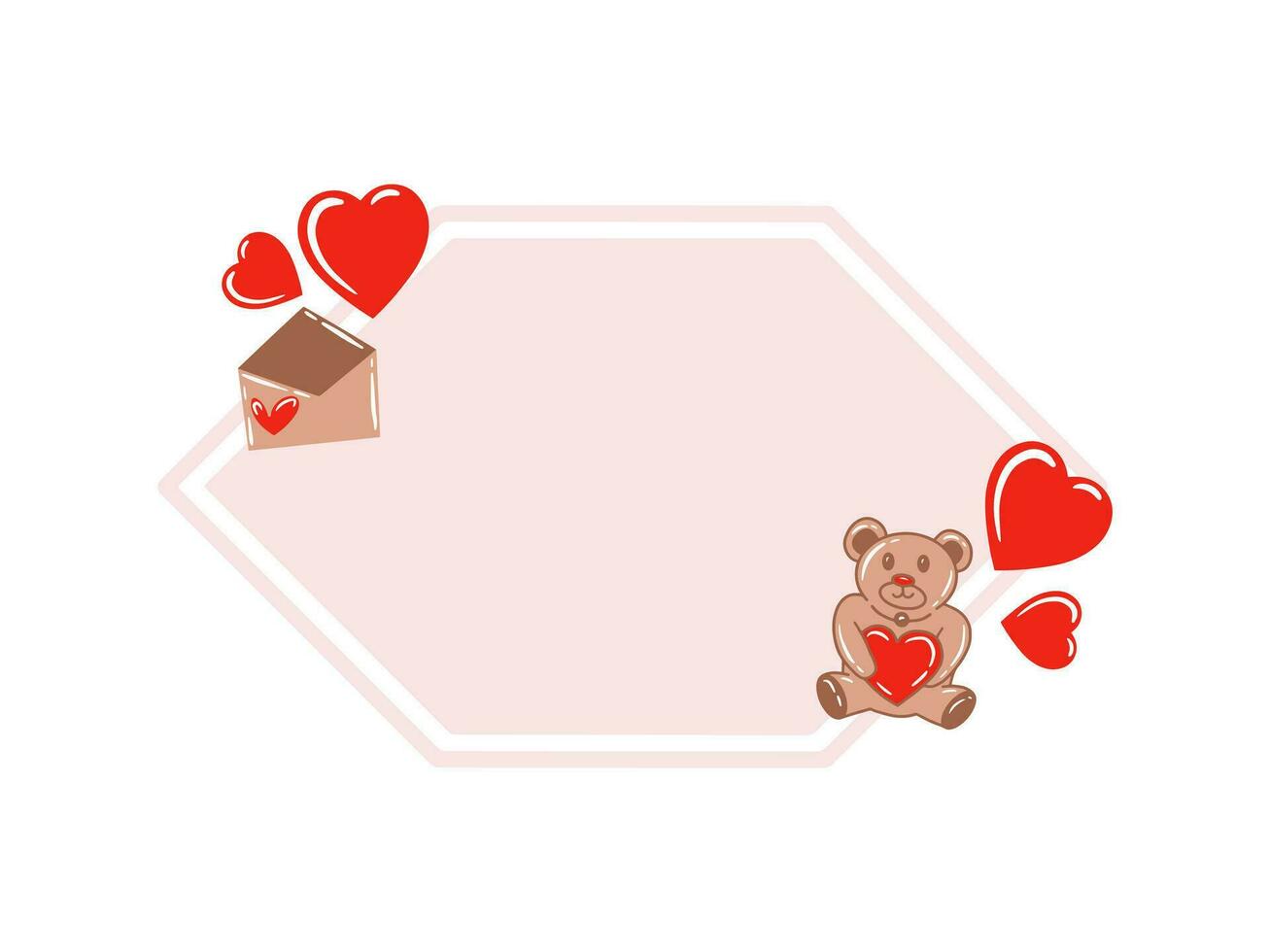 Valentines Day Frame Heart Background vector