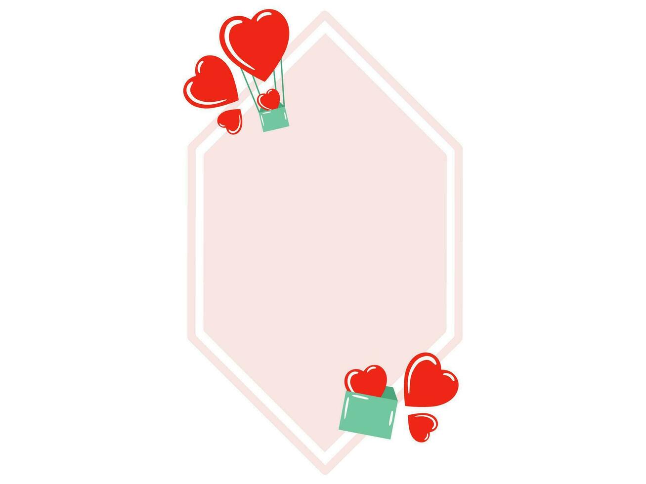 Valentines Day Frame Heart Background vector