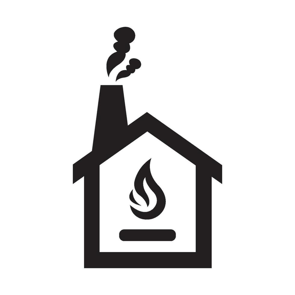 plantilla de diseño de vector de logotipo de icono de chimenea