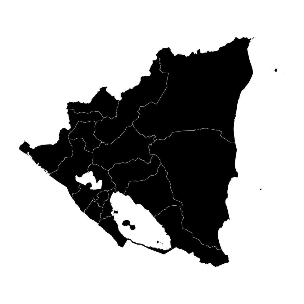 Nicaragua map with administrative divisions. Vector illustration.