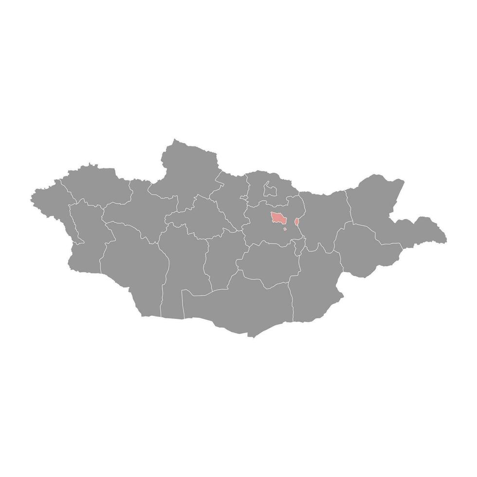 Ulaanbaatar map, administrative division of Mongolia. Vector illustration.