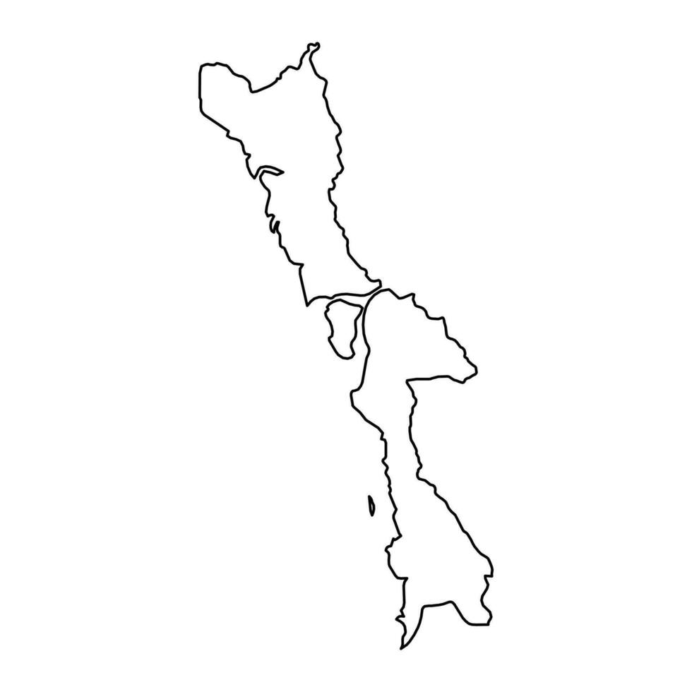 Mon region map, administrative division of Myanmar. Vector illustration.