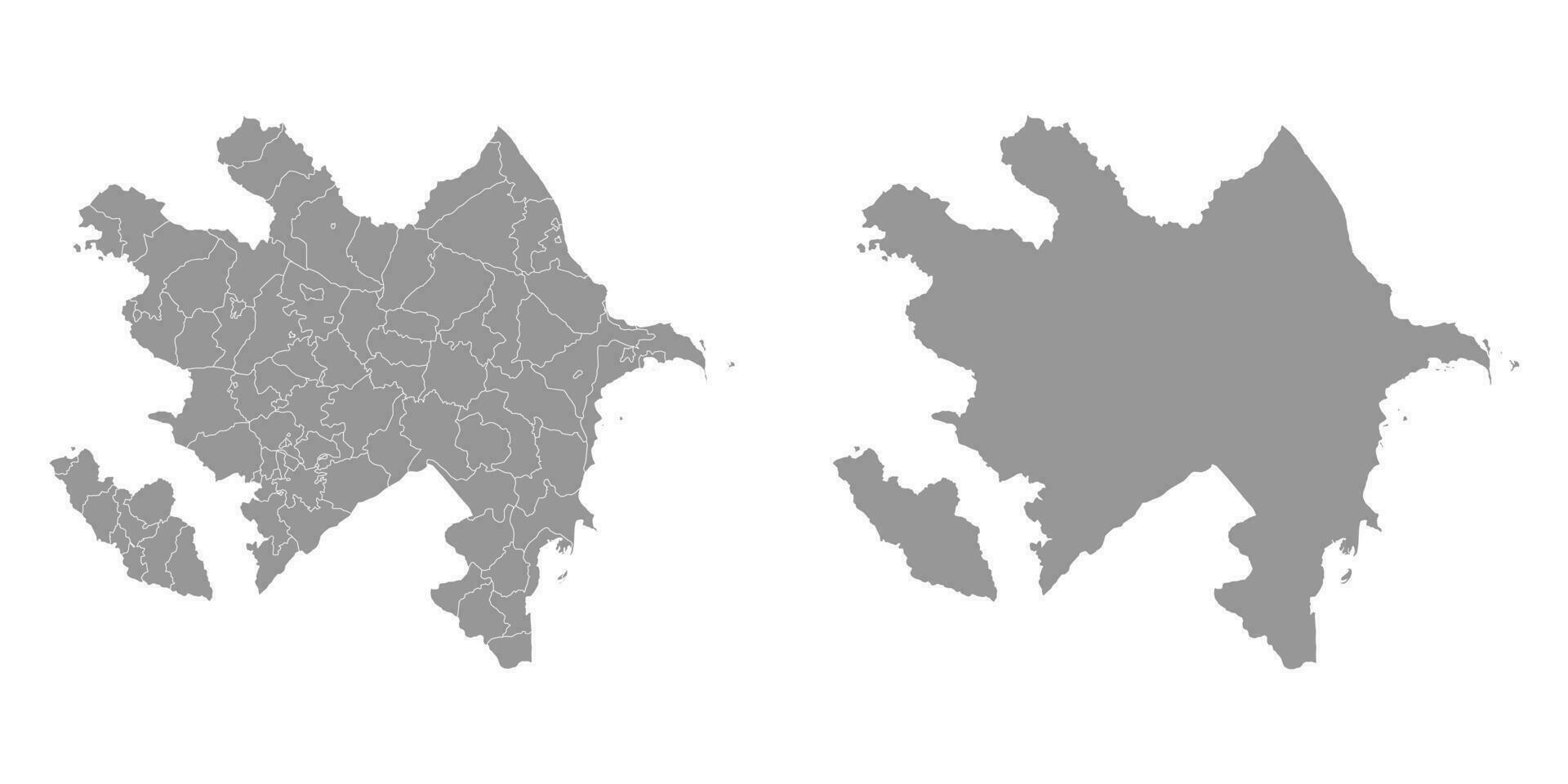 azerbaiyán mapa con administrativo divisiones vector