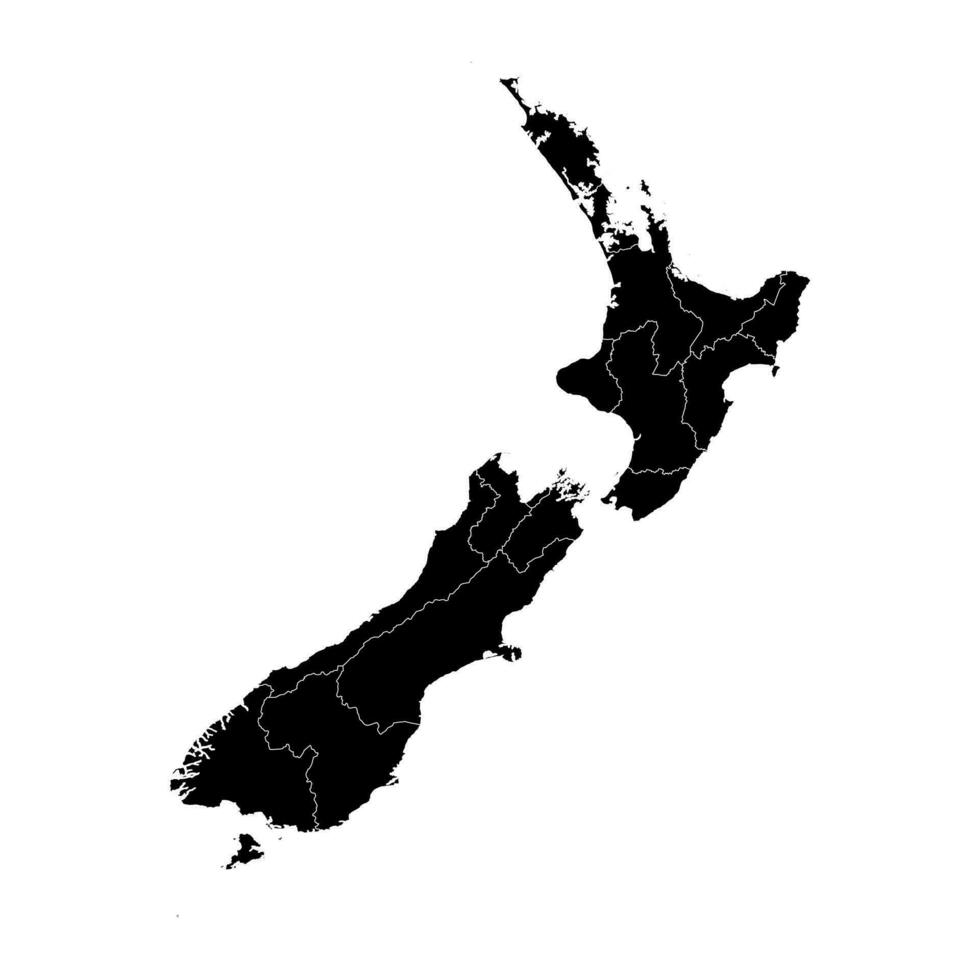 New Zealand map with administrative divisions. Vector illustration.
