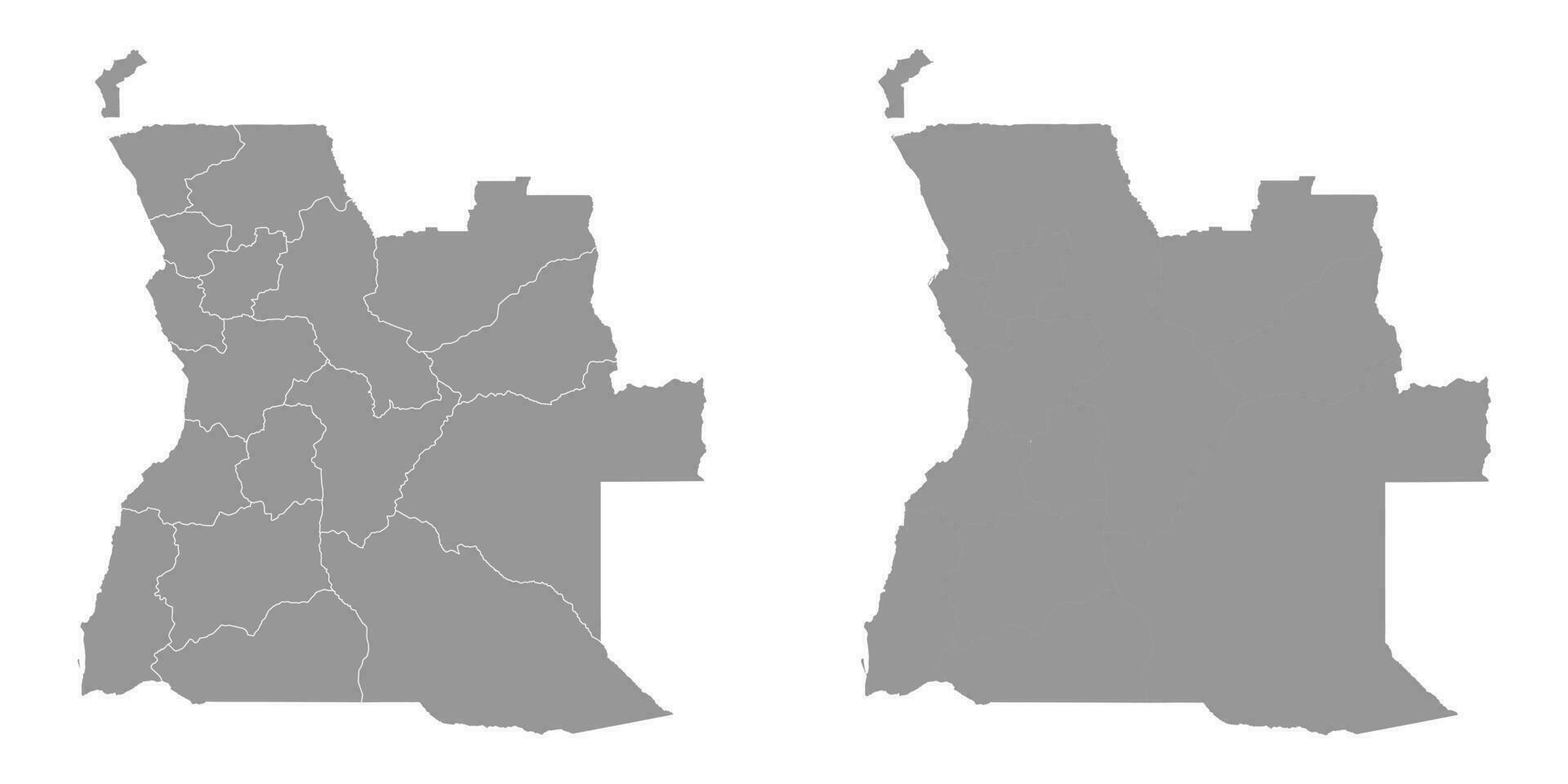 angola mapa con administrativo divisiones vector