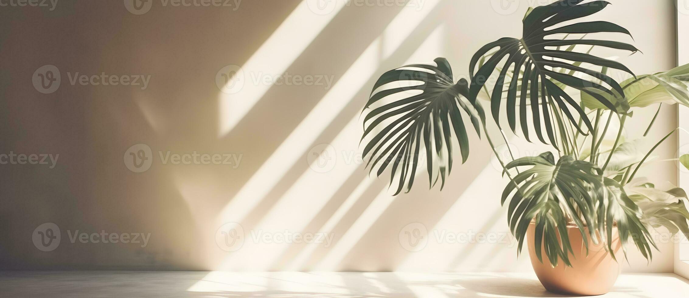 AI generated Premium podium on pastel Background for product display, Abstract geometric composition with branch and shadow on the wall photo