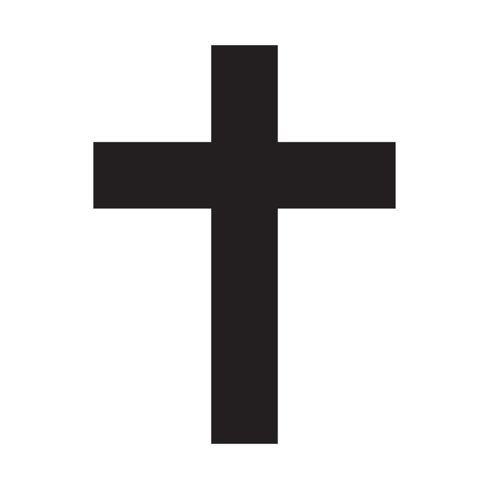 christian cross icon logo vector design template