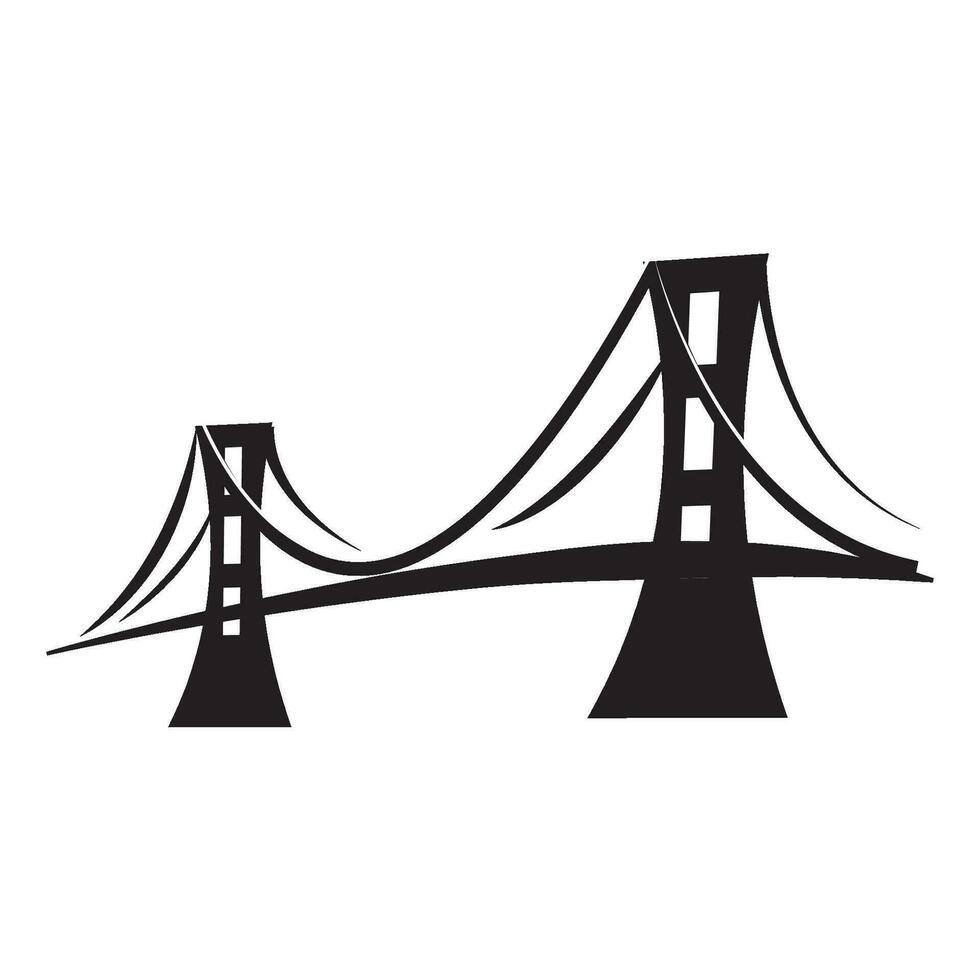 puente icono logo vector diseño modelo
