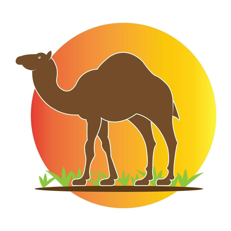 camel icon logo vector design template